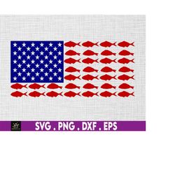 Happy 4th Of July Fish American Flag Svg, Memorial Day Freedom, Svg, Png Files For Cricut Sublimation, American Patrioti