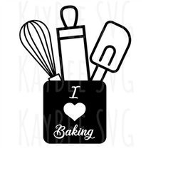 I Love Baking SVG PNG JPG Clipart Digital Cut File Download for Cricut Silhouette Sublimation Printable Art - Personal U