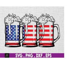 Beer American Flag 4th of July Svg, 1776, American Patriotic, Independence Day, Because Of The Brave, Svg, Png Files For