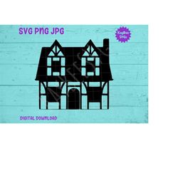 Tudor House Cottage SVG PNG JPG Clipart Digital Cut File Download for Cricut Silhouette Sublimation Printable Art - Pers