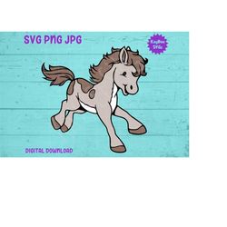 Galloping Pony Horse SVG PNG JPG Clipart Digital Cut File Download for Cricut Silhouette Sublimation Printable Art - Per