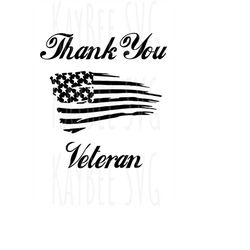 Thank You Veteran American Flag SVG PNG Jpg Clipart Digital Cut File Download for Cricut Silhouette - Personal Use Only