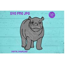 Baby Hippo Hippopotamus SVG PNG JPG Clipart Digital Cut File Download for Cricut Silhouette Sublimation Printable Art -