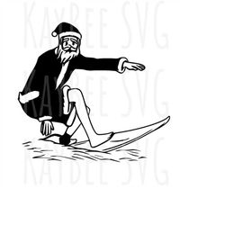 Surfing Santa SVG PNG JPG Clipart Digital Cut File Download for Cricut Silhouette Sublimation Printable Art - Personal U
