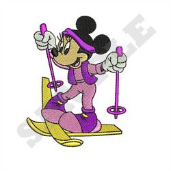 Minnie Mouse Skiing Machine Embroidery Design
