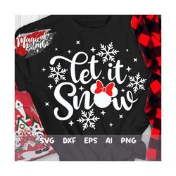 Let it Snow SVG, Christmas Svg, Christmas Trip Svg, Magic Castle Svg, Snowflake Svg, Mouse Ears Svg, Dxf, Png