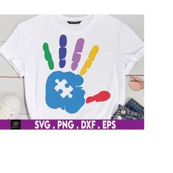 Autism Hand Print Svg, Autism Support, 2nd April Svg, Be Kind Svg, Autism Awareness Month, Autism Proud, Gift For Autism
