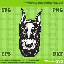 Doberman Pinscher Dog Cutting File Printable, SVG file for Cricut