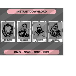 Horror Characters Tarot Card SVG, Horror svg, Tarot Cards SVG, Horror friends svg, Halloween svg, Cricut cut files, Inst