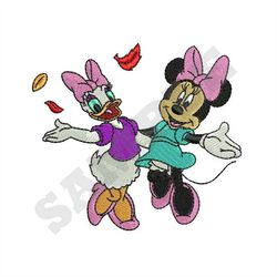 Minnie and Daisy Leaves Machine Embroidery Designs