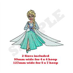 Princess Elsa Machine Embroidery Design