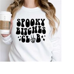 Spooky bitches club svg, Funny Halloween Svg, spooky bitch svg, boo svg, trendy halloween designs, halloween png, hallow