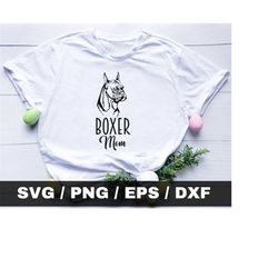 boxer mom svg, file for cricut, tshirt design, vector clipart, mug press, sublimation, boxer dog mom, digital download,