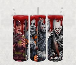 Horror Movies Halloween Png,3D Tumbler Wrap, Straight Tumbler PNG Design 20oz/ 30oz Tumbler PNG File instant download