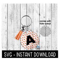 Polka Dot Pattern Keychain SVG Template, Acrylic Keychain SVG File, Instant Download, Cricut Cut File, Silhouette Cut Fi