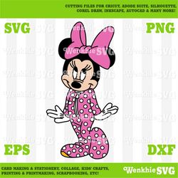 Minnie PAJAMA PARTY Cutting File Printable, SVG file for Cricut