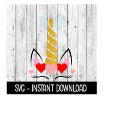 Valentine's Day Unicorn Multi SVG Files, Instant Download, Cricut Cut Files, Silhouette Cut Files, Download, Print