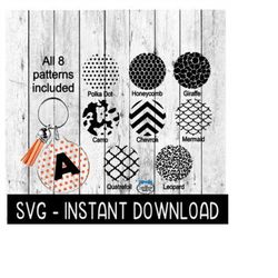 Acrylic Keychain Pattern Bundle SVG Template, Acrylic Keychain SVG, Instant Download, Cricut Cut File, Silhouette Cut Fi