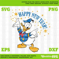 Donald Happy New Year Cutting File Printable, SVG file for Cricut