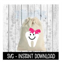 tooth faith svg, tooth fairy hair bow mini canvas bag svg file, svg instant download, cricut cut file, silhouette cut fi