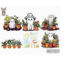 Ghost Plant Lady Png Bundle, Ghost Plant Png, Plant Lover Gift, Halloween Ghost Png, Halloween Gift, Plant Lady, Plant L
