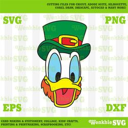 st. patrick's day donald duck hat cutting file printable, svg file for cricut