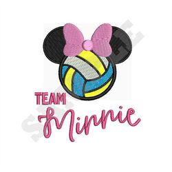 Team Minnie Volleyball Embroidery Designs