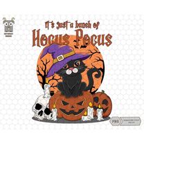 trendy halloween png, black cat png, witch hat png, cat halloween png, pumpkin season png, sublimation png, haloween shi