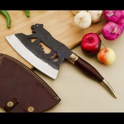Japanese Chef Cleaver, Bridesmaid Gift, Cinco de Mayo Gift, Hand Forged with High Carbon Steel.