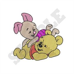 Pooh and Piglet Machine Embroidery Design