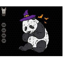Panda Witch Svg, Kawaii Halloween Pandas, Cute Halloween Pandas Clipart, Trick or Treat, Trendy Halloween, Halloween Cos