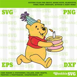 Pooh BIRTHDAY PARTY Cutting File Printable, SVG file for Cricut
