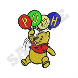 Pooh with Balloons Machine Embroidery Design