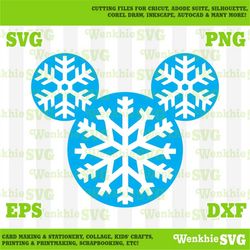 Mickey Snow Flakes Cutting File Printable, SVG file for Cricut
