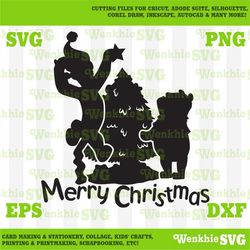 Tigger and Pooh Christmas Tree Cutting File Printable, SVG file for Cricut