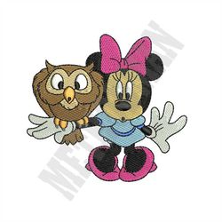 Minnie with Owl Machine Embroidery Design