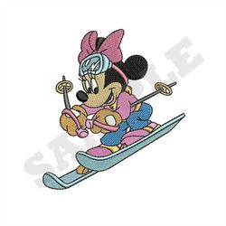 Minnie Downhill Skiing Machine Embroidery Designs