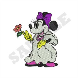 Minnie Mouse in Fur Machine Embroidery Design