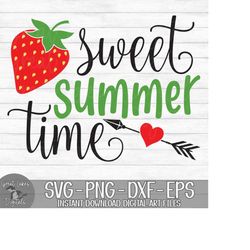 Sweet Summer Time - Strawberry - Instant Digital Download - svg, png, dxf, and eps files included!