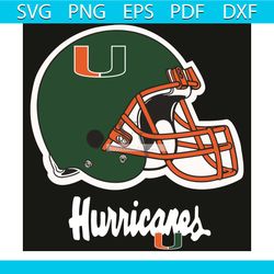 Logo Miami Hurricanes Helmet Svg, Sport Svg, Helmet Svg, Miami Hurricanes Svg, Hurricanes Svg, Hurricanes Logo, Miami Un