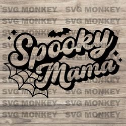 Horror Spooky Mama Svg, Spooky Mom Svg, Halloween Svg, Halloween Mom Svg, Halloween Retro SVG PNG EPS DXF