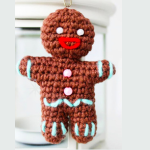 Gingerbread Man Keychain Amigurumi  PDF Pattern