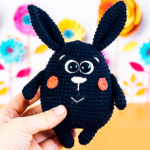 Little Easy Black Bunny Amigurumi PDF Pattern