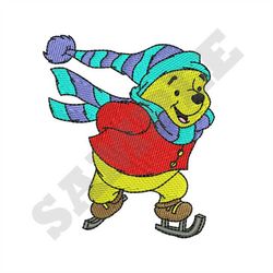 Pooh Ice Skating Machine Embroidery Design