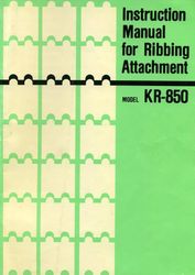 Brother KR-850 Ribber Knitting Machine Ribbing Attachment Instruction