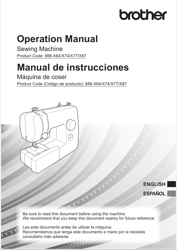 Brother LX3817 Sewing Machine Instruction Manual Users Guide