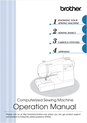 Brother SQ9000 Sewing Machine Instruction Manual Users Guide