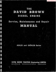 DAVID BROWN AD4 25 and CAD4 30 Diesel Engine Sepair Repair Manual