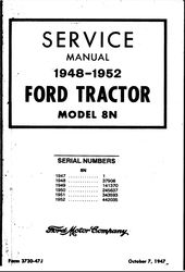 Ford 8N Tractor 1948-1952 Shop Service Manual