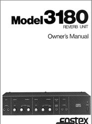 Fostex Model 3180 Reverb Unit Owner's Manual
